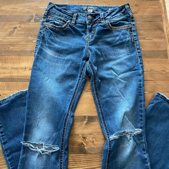 Silver Mid Baby Boot Distressed Jean - Picture 2 of 6